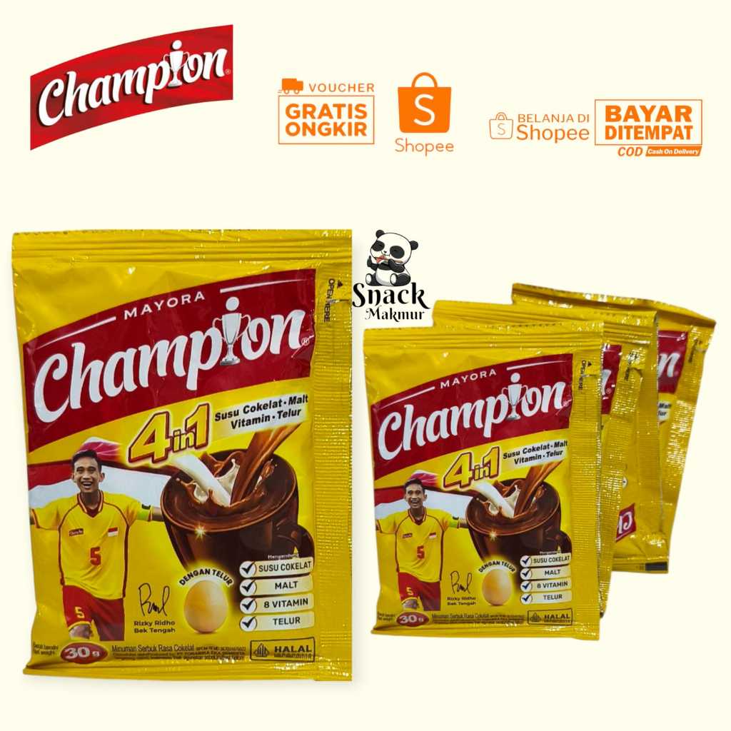 

SUSU CHAMPION 4IN1 RASA COKLAT HARGA PER 5 PCS
