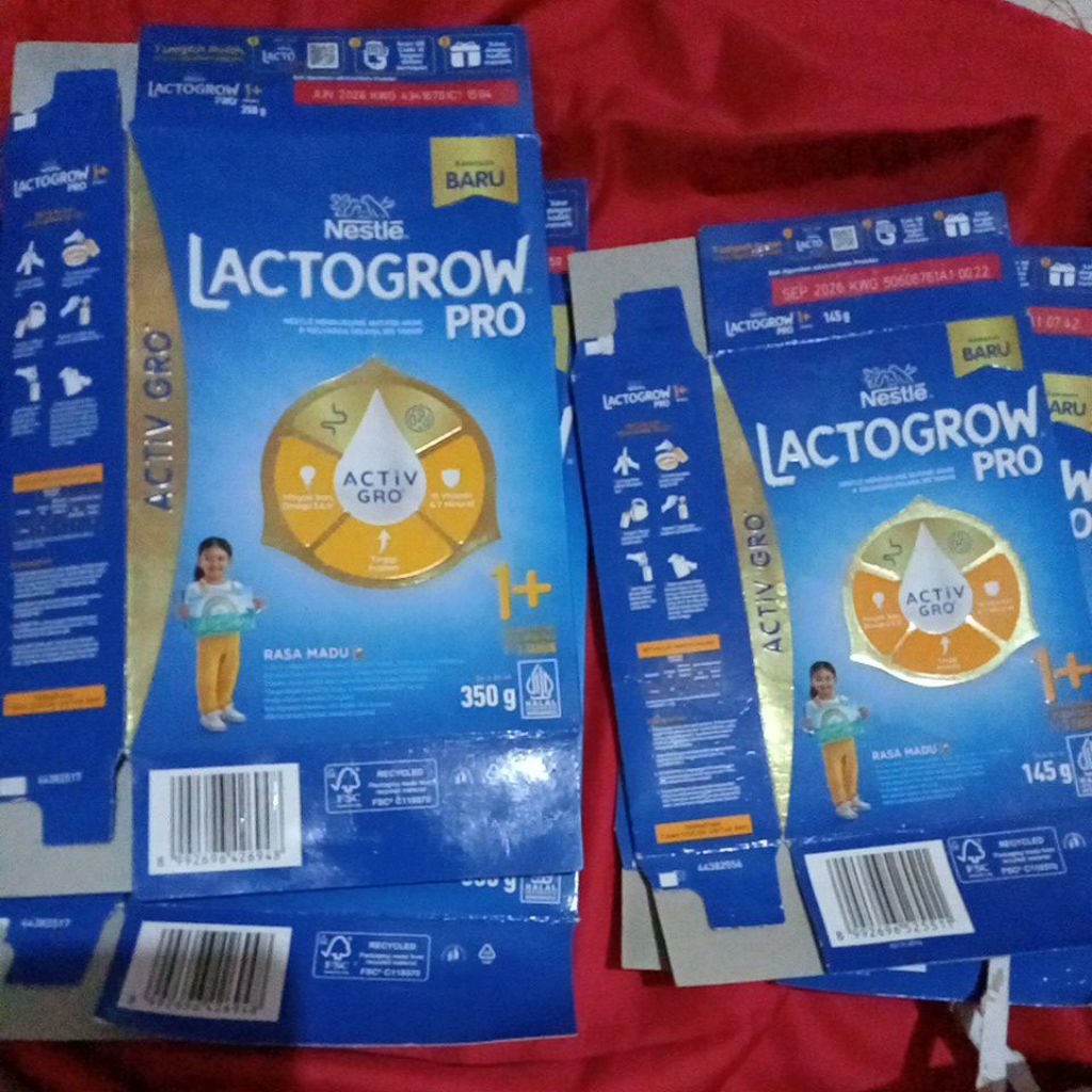 

KARDUS BEKAS SUSU LACTOGROW 1+