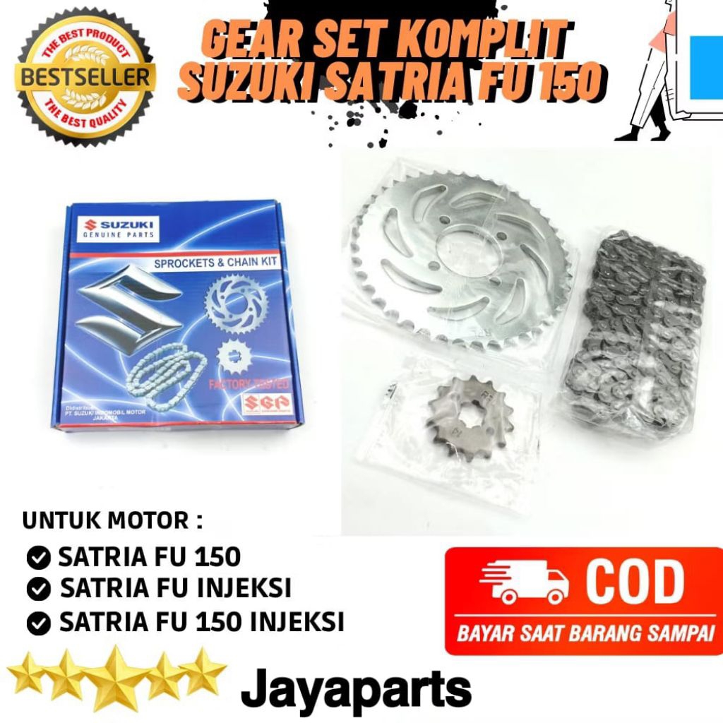 Gear Set Motor Suzuki Satria FU 150 FI / Rantai Gear Set Suzuki Satria FU 150 & Satria FU 150 Karbu