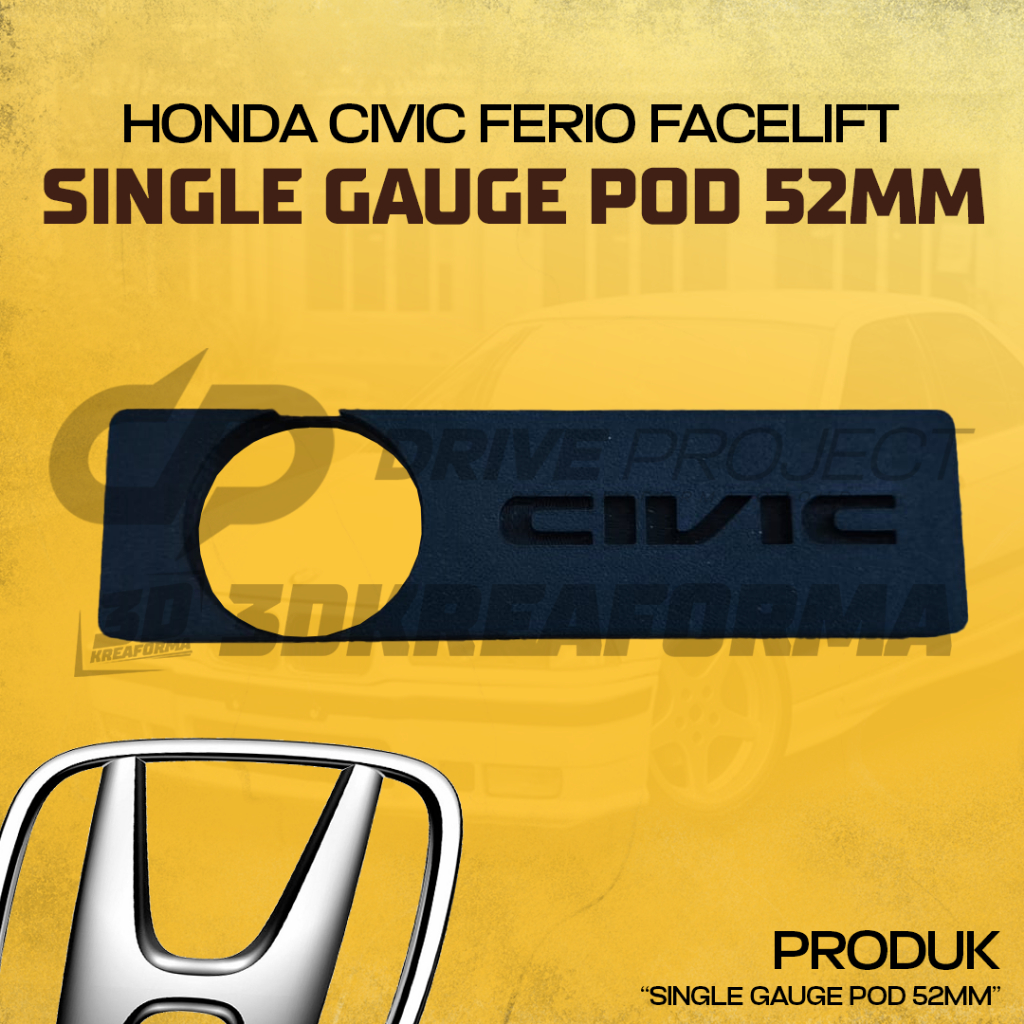Single Gauge Pod 52mm Honda Civic Ferio Facelift