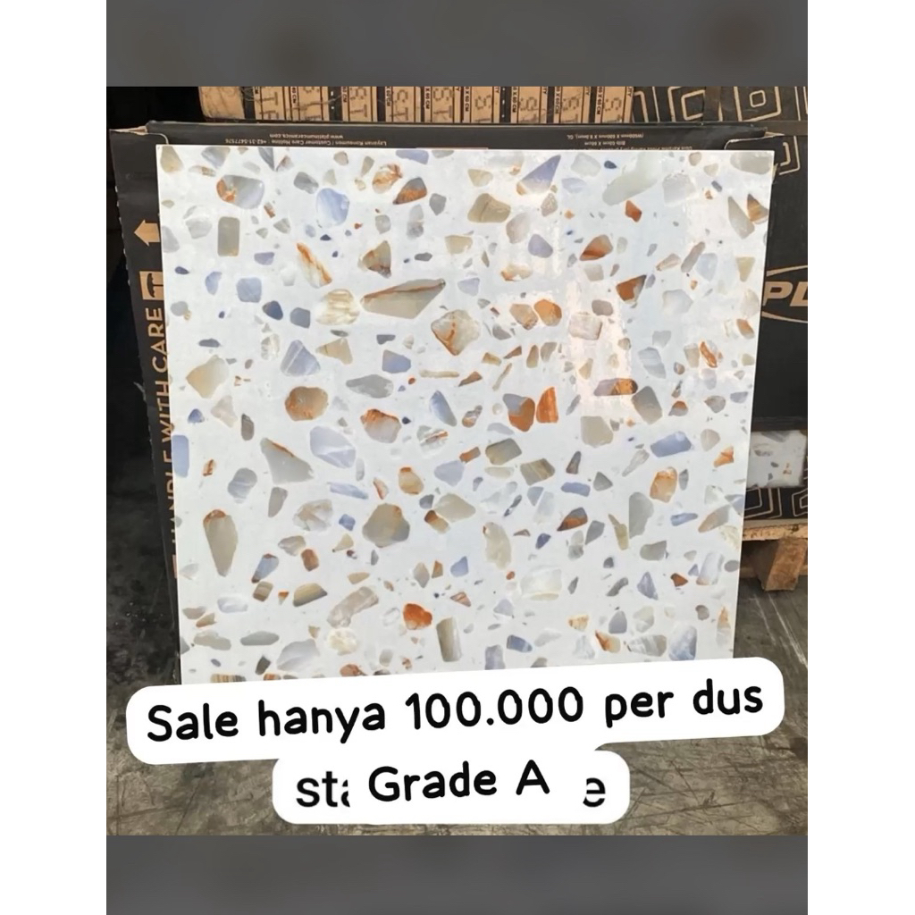 Keramik 60x60 Kilap PLATINUM Starlight Series Motif Teraso Kilap