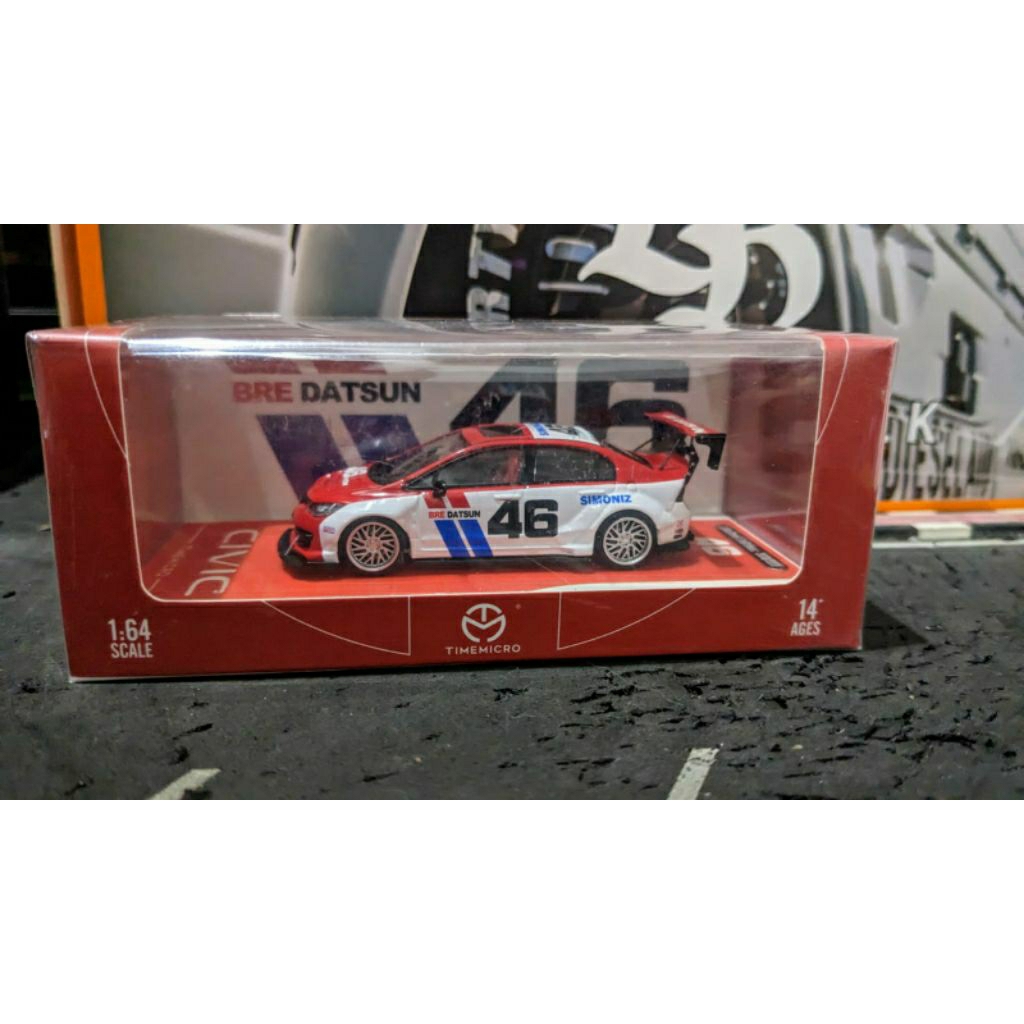 Diecast Time Micro TimeMicro Honda Civic Type R FD2 BRE Datsun 46 Livery Segel