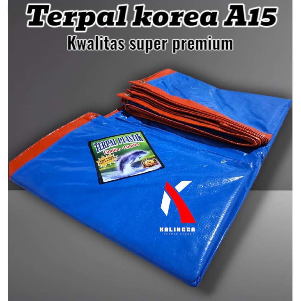 terpal plastik korea A15 warna BIRU OREN kwalitas super terbaik ukuran 2x3 2x4 2x5 2x6 3x3 3x4 3x5 4