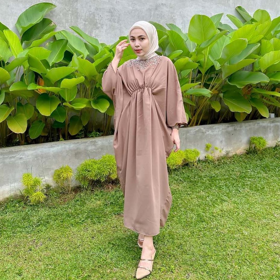 Alana Kaftan putih polos dress kondangan kaftan model terbaru  kaftan payet kekinian  kaftan lebaran