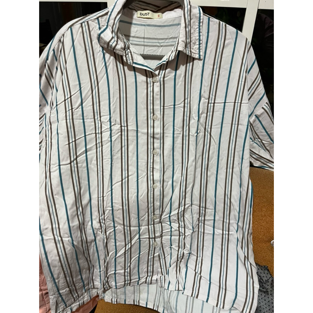 kemeja/atasan/blouse salur/stripes/garis garis katun rayon @/dust matahari