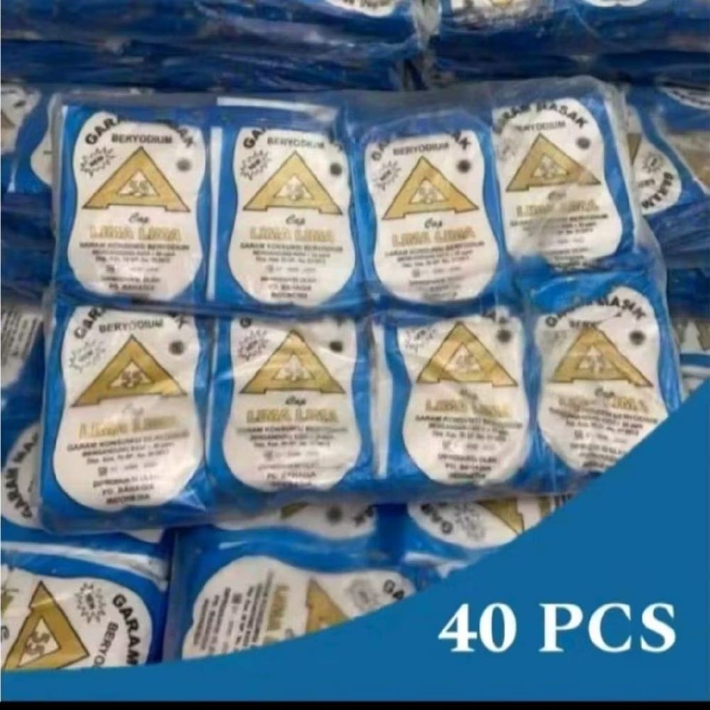 

40 Pcs Garam Masak/Garam Dapur BERYODIUM Segitiga Mas 100 Gram
