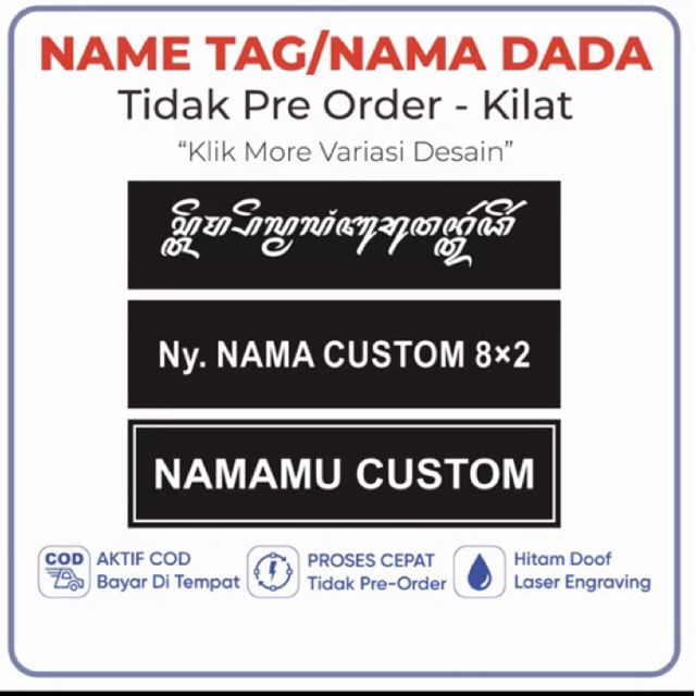 

(Terbaru) name tag nama dada persit mesin laser grafir magnet dan peniti