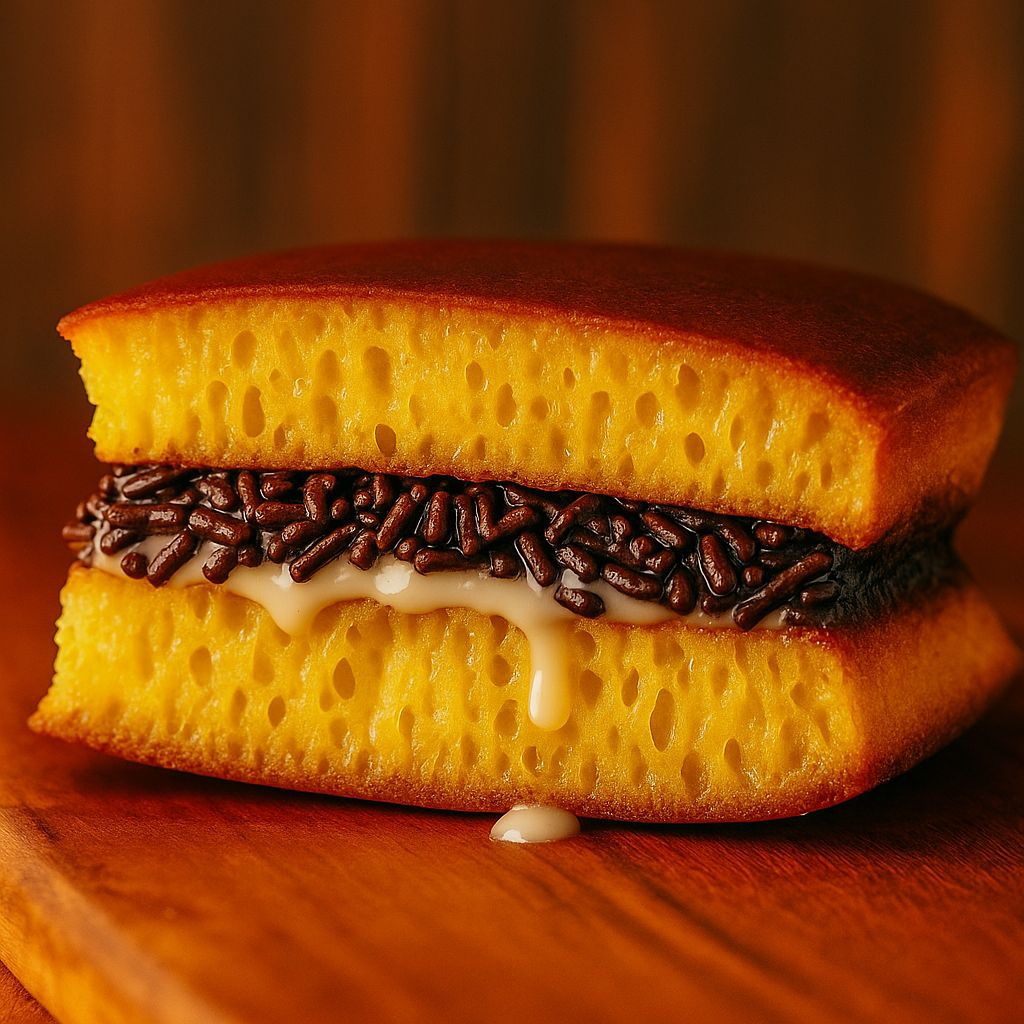 

Martabak manis instan cokelat mesis.