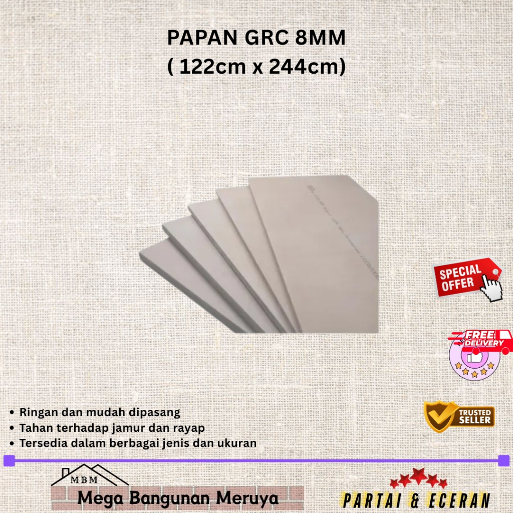 PAPAN GRC Board 4mm. 6mm. 8mm /Papan GRC