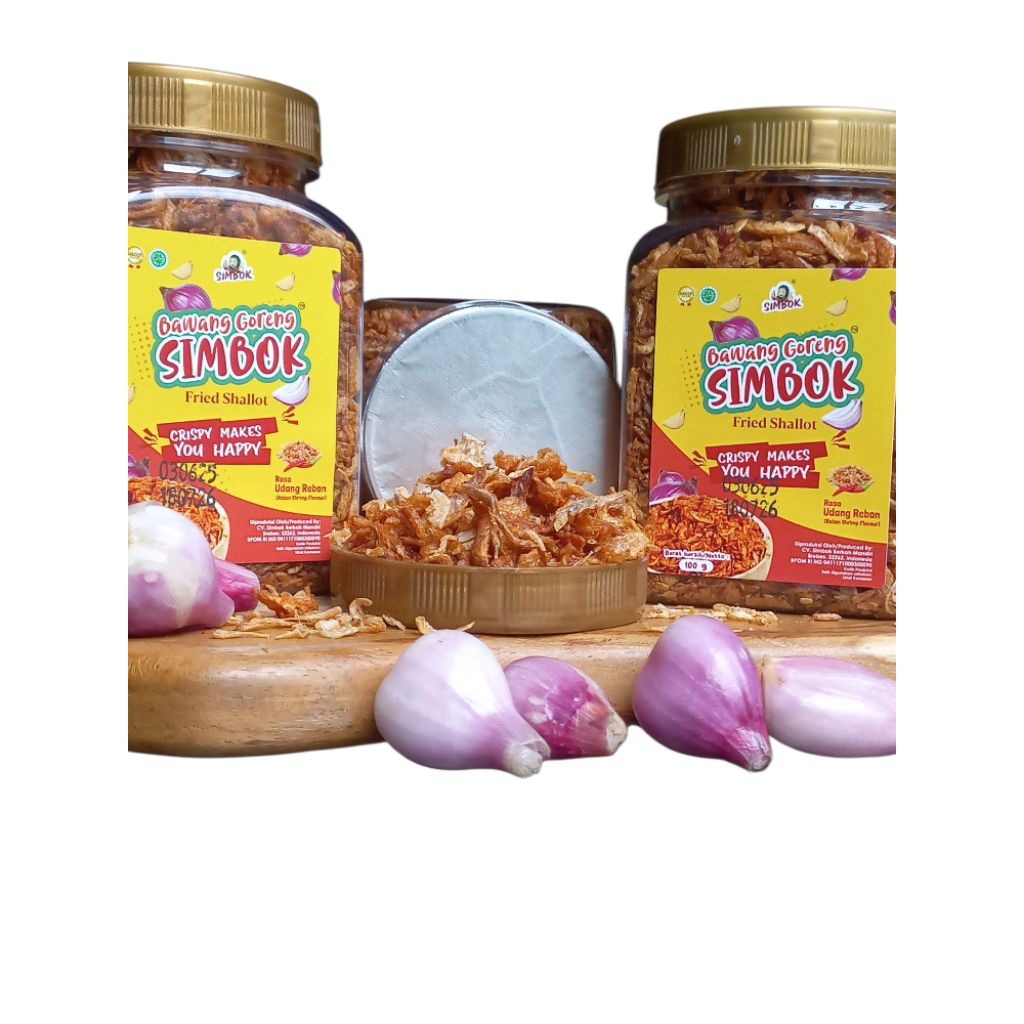 

Bawang Goreng Simbok 100gram Rasa Udang Rebon, pedas, gurih, renyah, Bawang Goreng Brebes Asli