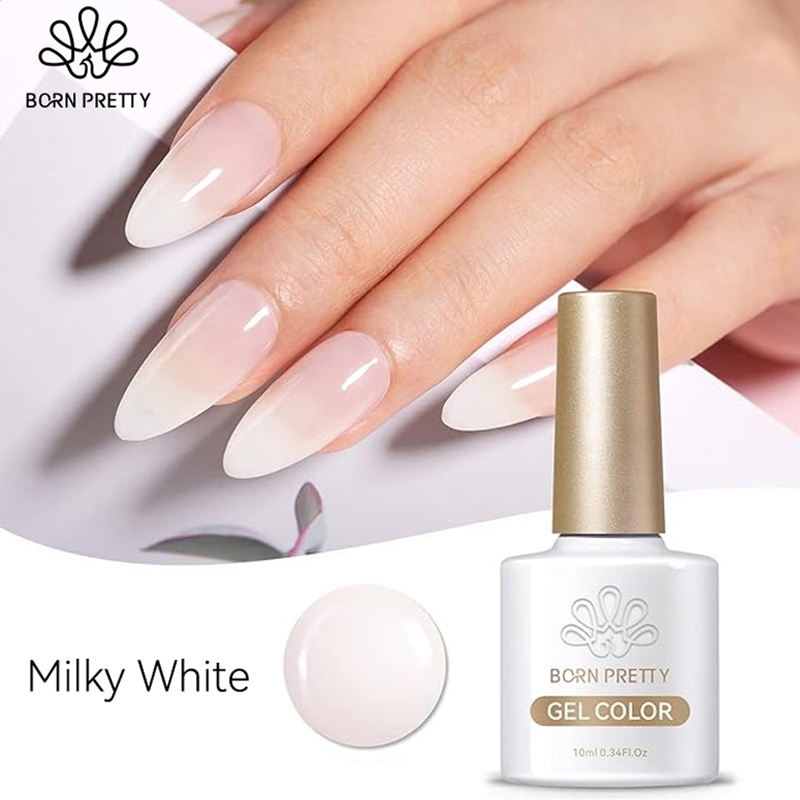 BORN PRETTY Gel Polish Transparent Jelly Milky White Jelly Gel Polish 10ml Kutek Gel Warna Jelly Gel