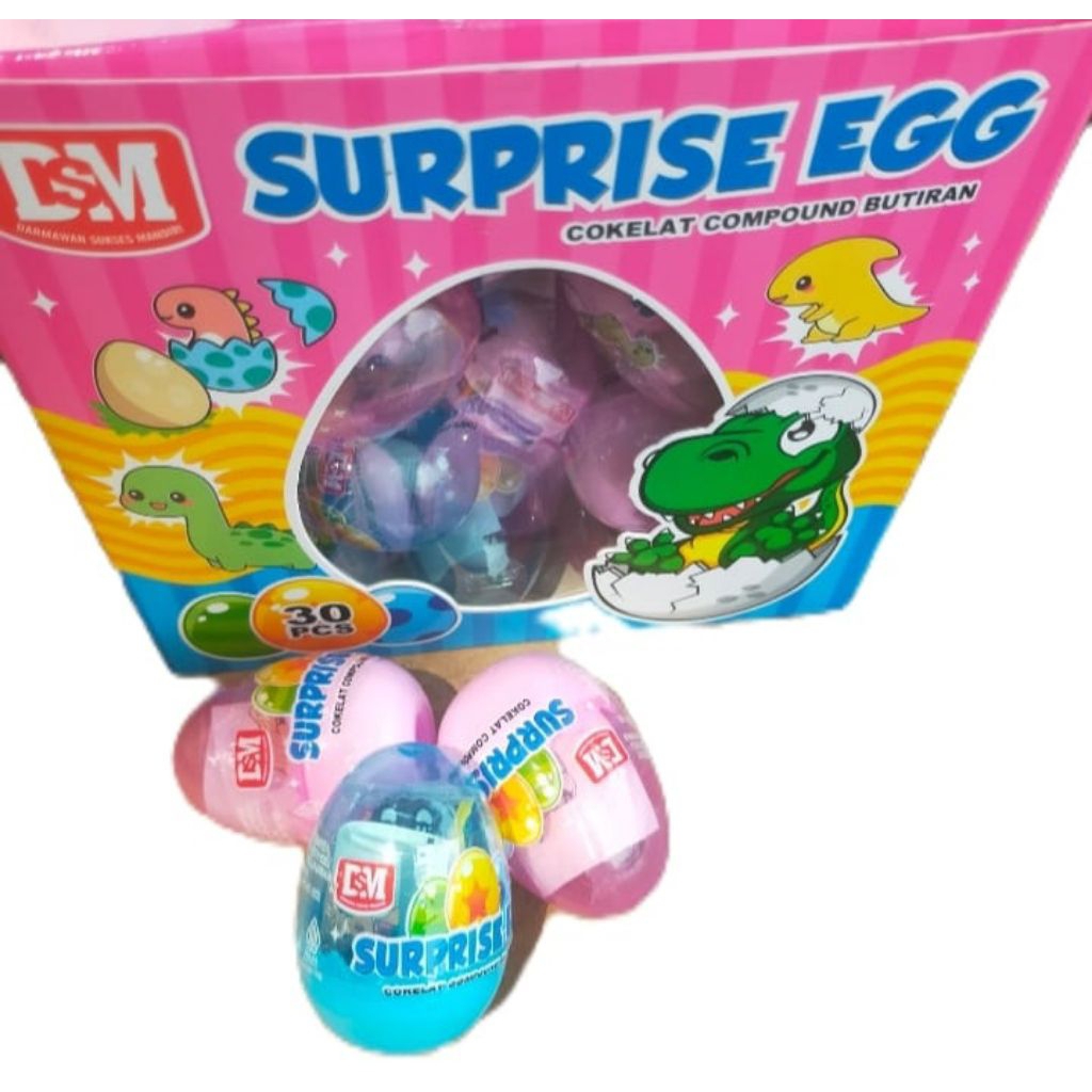 

Suprise Egg Coklat Compound Butiran Isi 30 Pcs