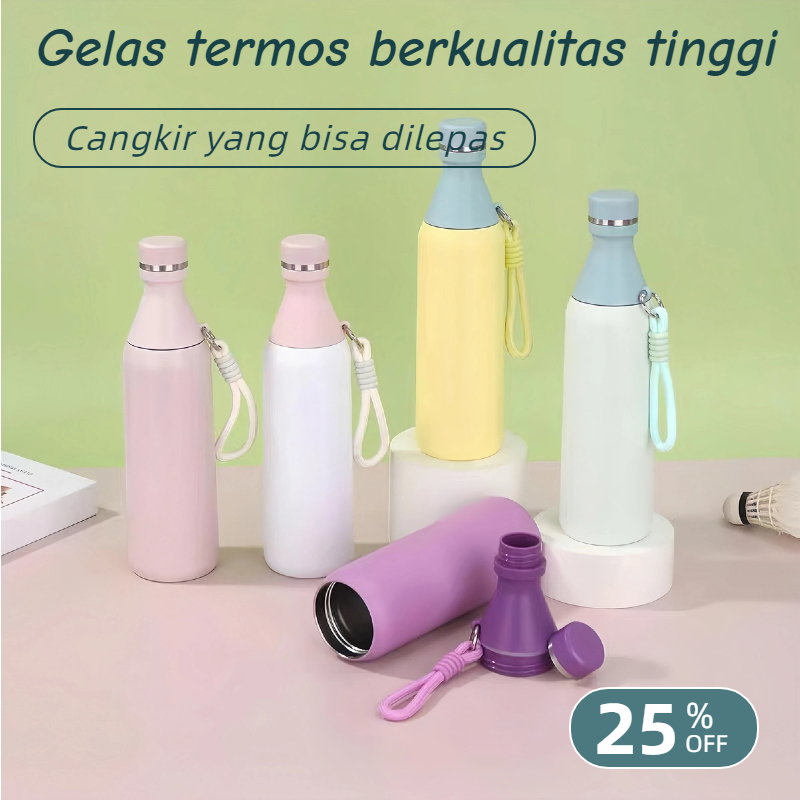 500ml cangkir stainless steel mulut kecil portabel cangkir termos yang dapat dilepas cangkir termos 