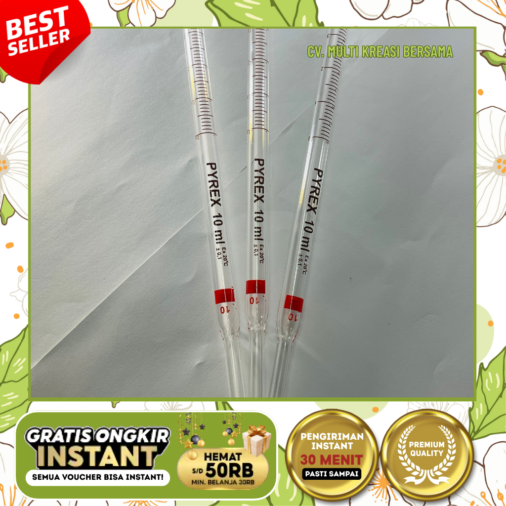 PIPET UKUR 10 ML PYREX / MEASURING PIPETTE 10 ML PYREX