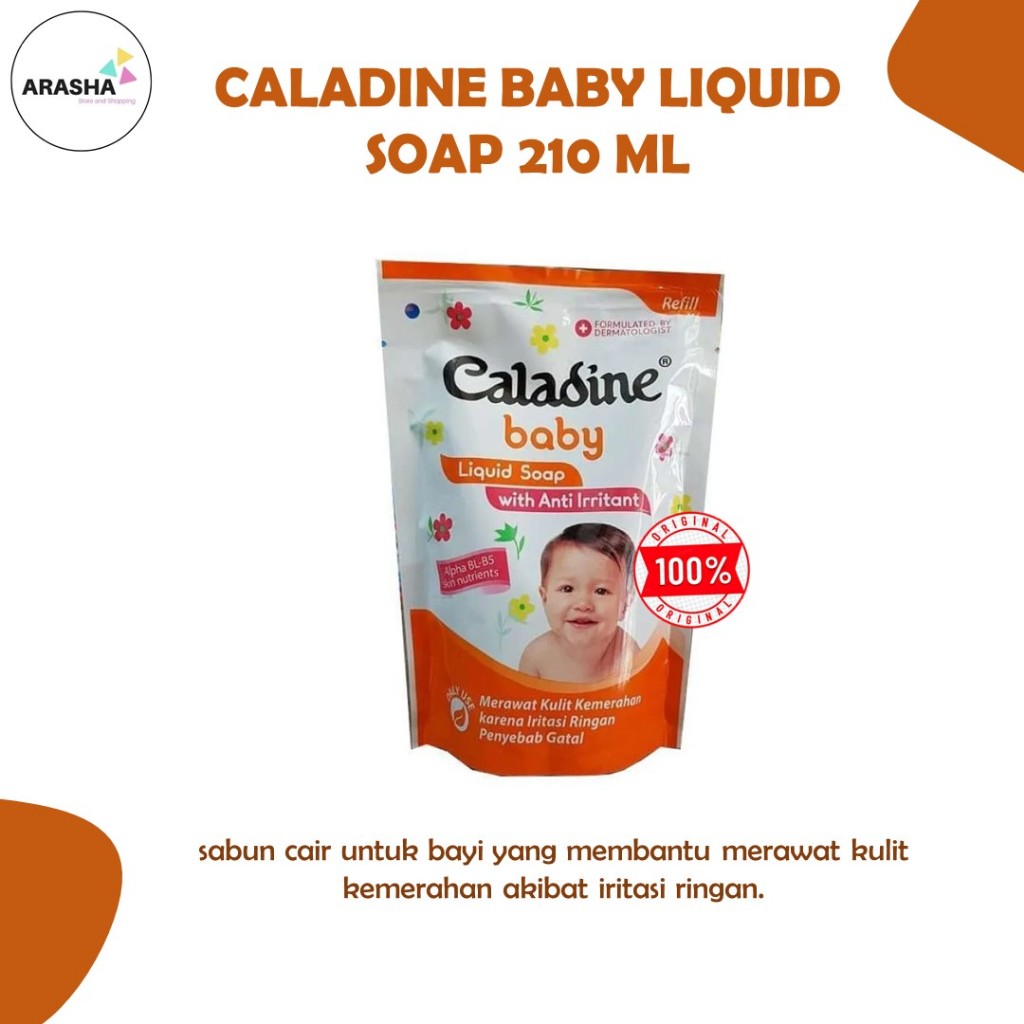 CALADINE BABY LIQUID SOAP 210 POUCH Sabun Cair Bayi Untuk Kulit Kemerahan Anti Iritasi