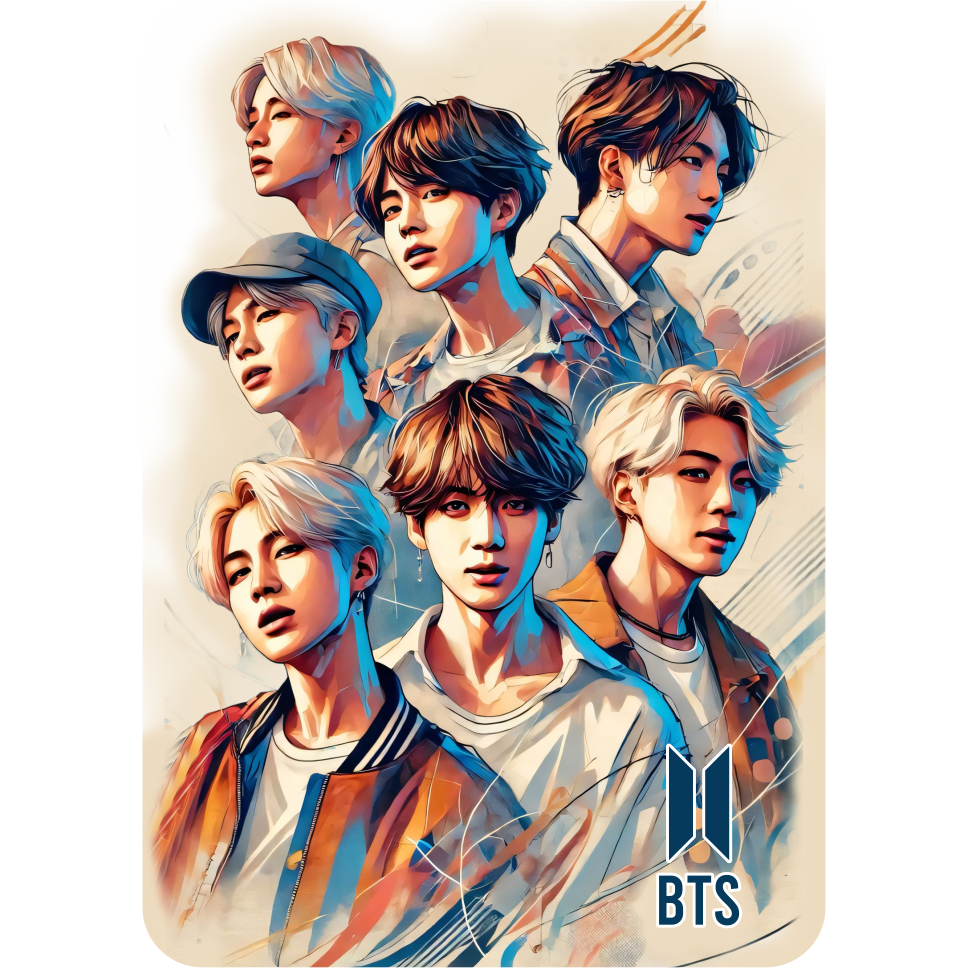 

Sticker Embos BTS Full Member | PVC Timbul 3D Desain Eksklusif