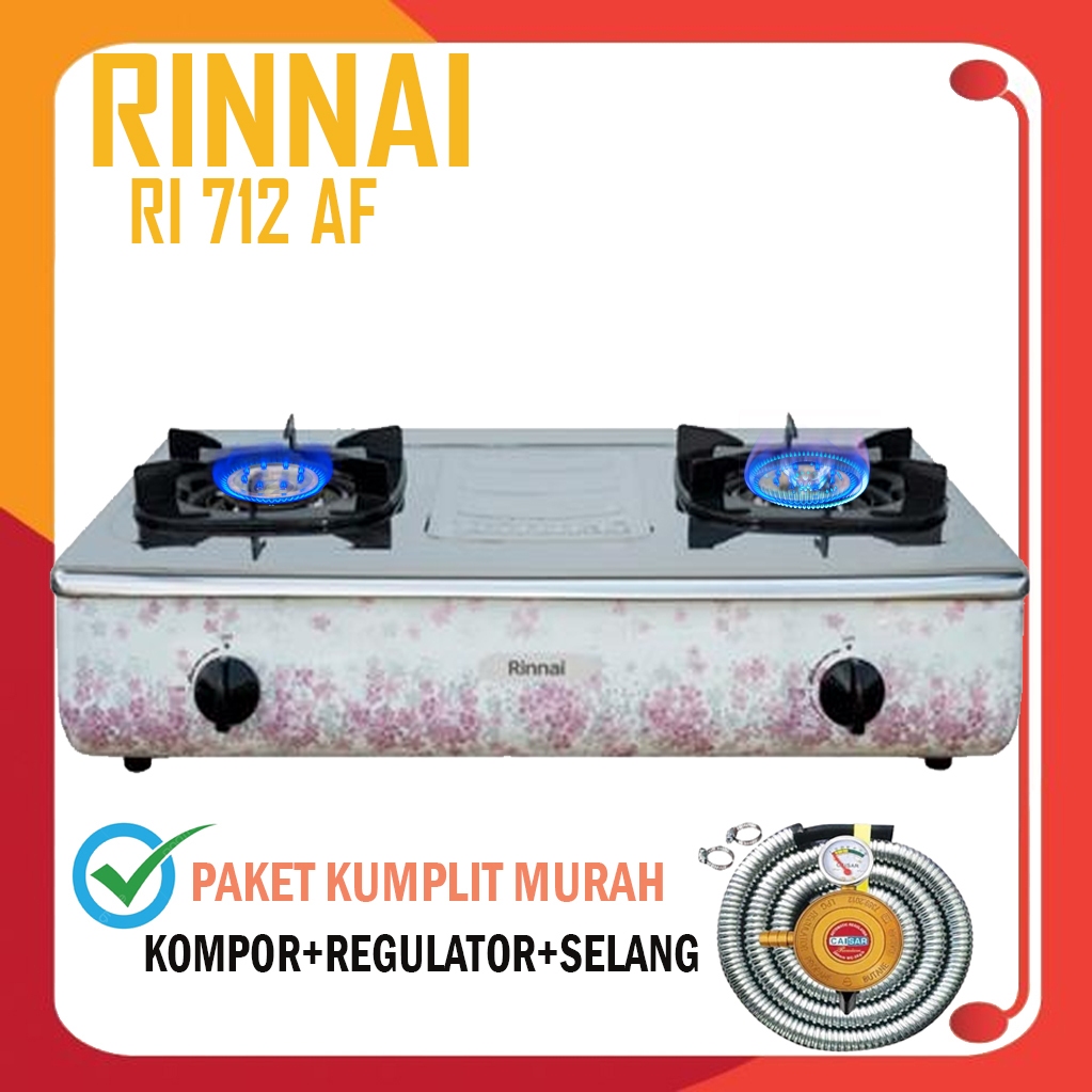 Kompor Gas Rinnai RI-712AF+regulator+selang