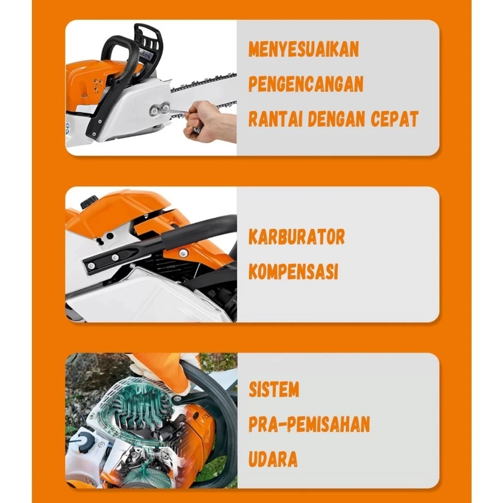 IOP REAIM Chainsaw 20/22 Inch senso 52CC Mesin Potong Kayu Gergaji Mesin 2 / 4 Tak sinso Untuk Mesin