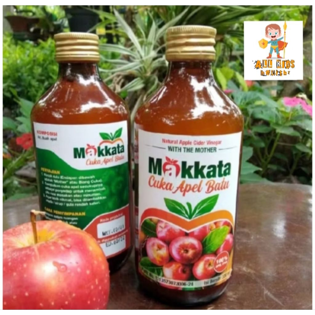 

CUKA APEL Batu Malang MAKKATA Organic Apple Cider Vinegal Original 100% APEL UTUH (AS)