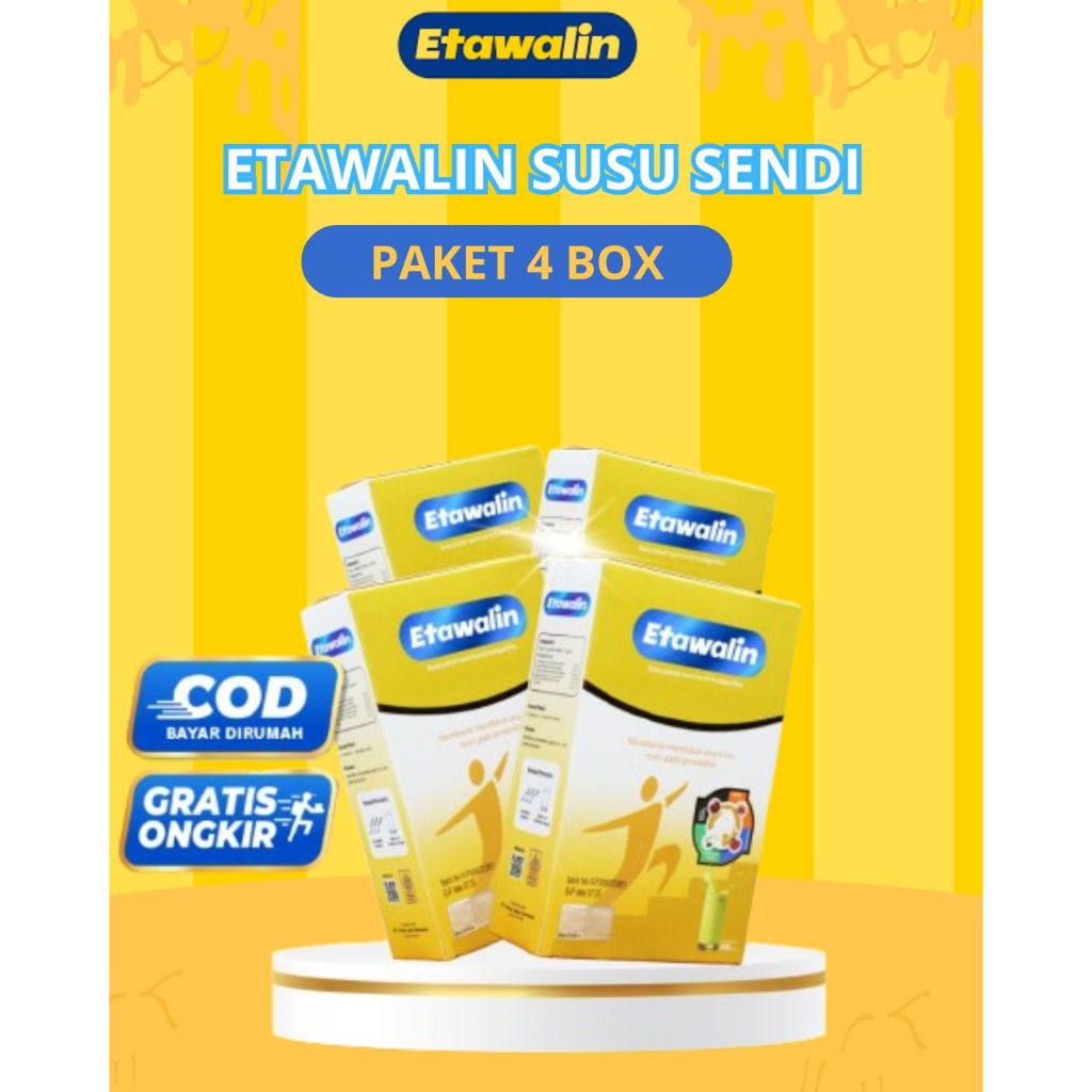 

ETAWALIN SUSU PAKET 4 BOX UNTUK MENGATASI PEGAL LINU ASAM URAT DAN PERSENDIAN
