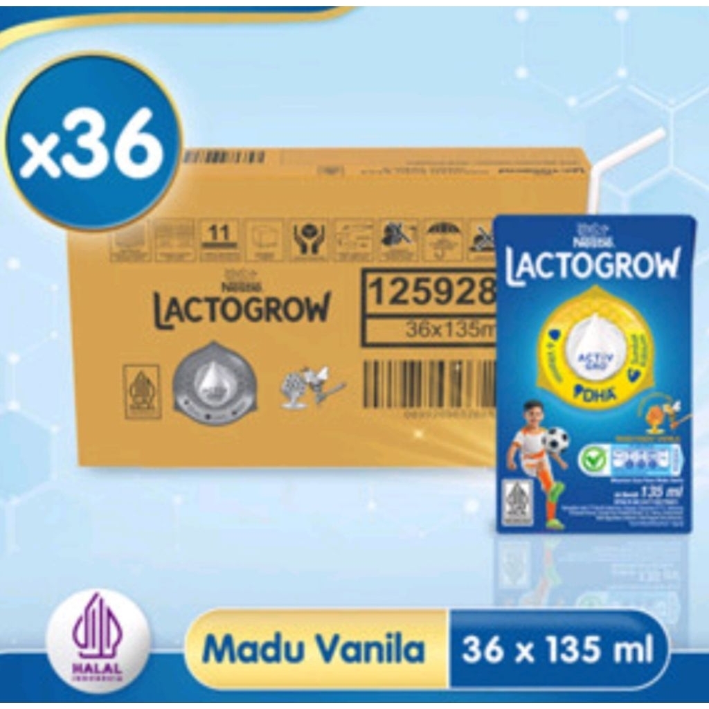 

Lactogrow Susu UHT Madu Vanila Kotak 36 x 135 ml - Karton