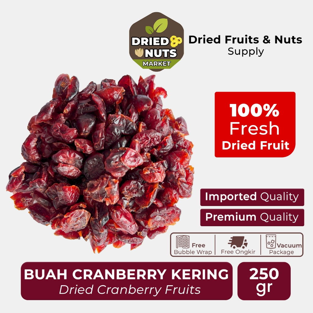 

Cranberry Kering Premium 250gr | Dried Cranberry Fruits