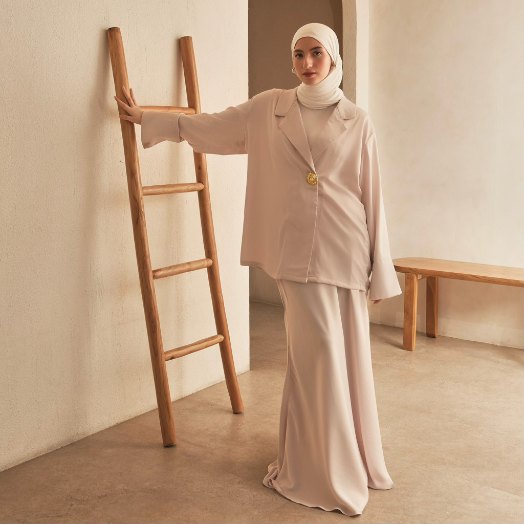 NOIRE Blazer Set | Satin Set | Mermaid Skirt | Oversized Blazer