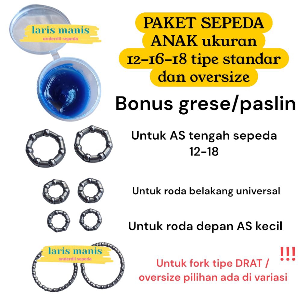 PAKET gotri sepeda anak bmx mini 12/16/18