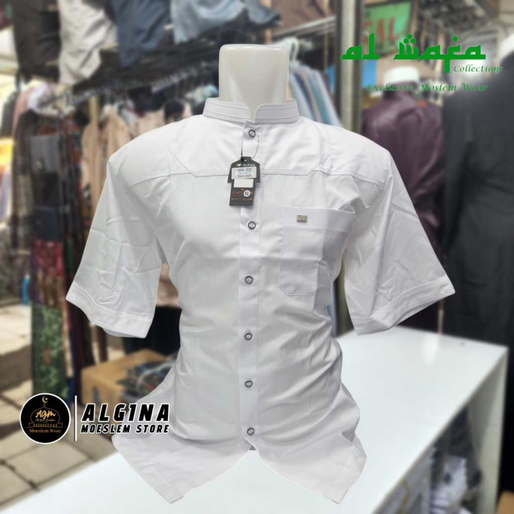 Kualitas Super Koko Al Wafa Putih Lengan Pendek Baju Muslim Lengan Pendek Al Wafa Gold