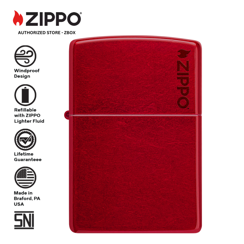 21063ZL - ZIPPO CLASSIC CANDY APPLE RED W ZIPPO LOGO