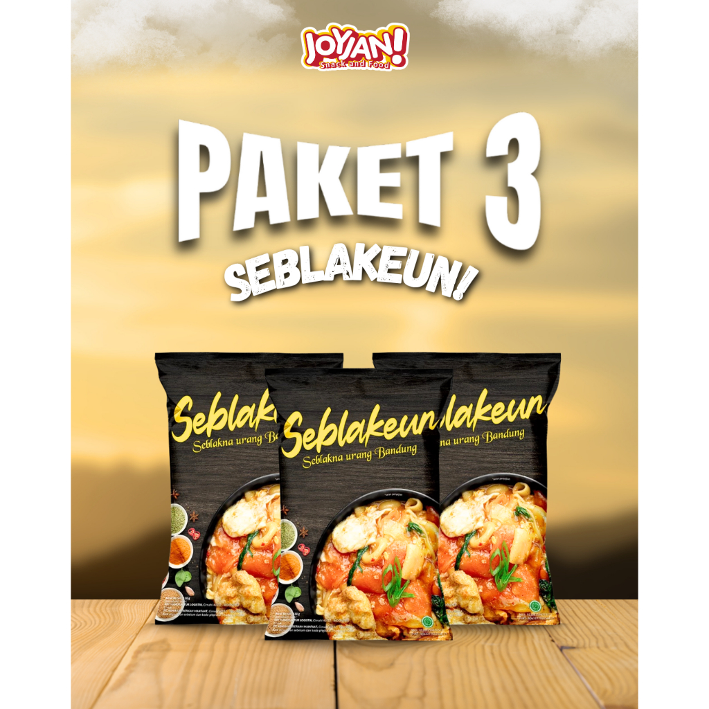 

Paket 3 Bundling Seblakeun Seblakna Urang Bandung by Joyjan 80gr - Seblak Bandung Instan Pedas Nikmat