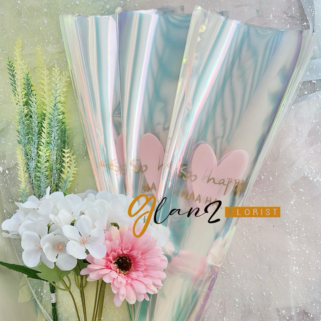 

PLASTIK SINGLE FLOWER HOLOGRAM SO HAPPY HAHA