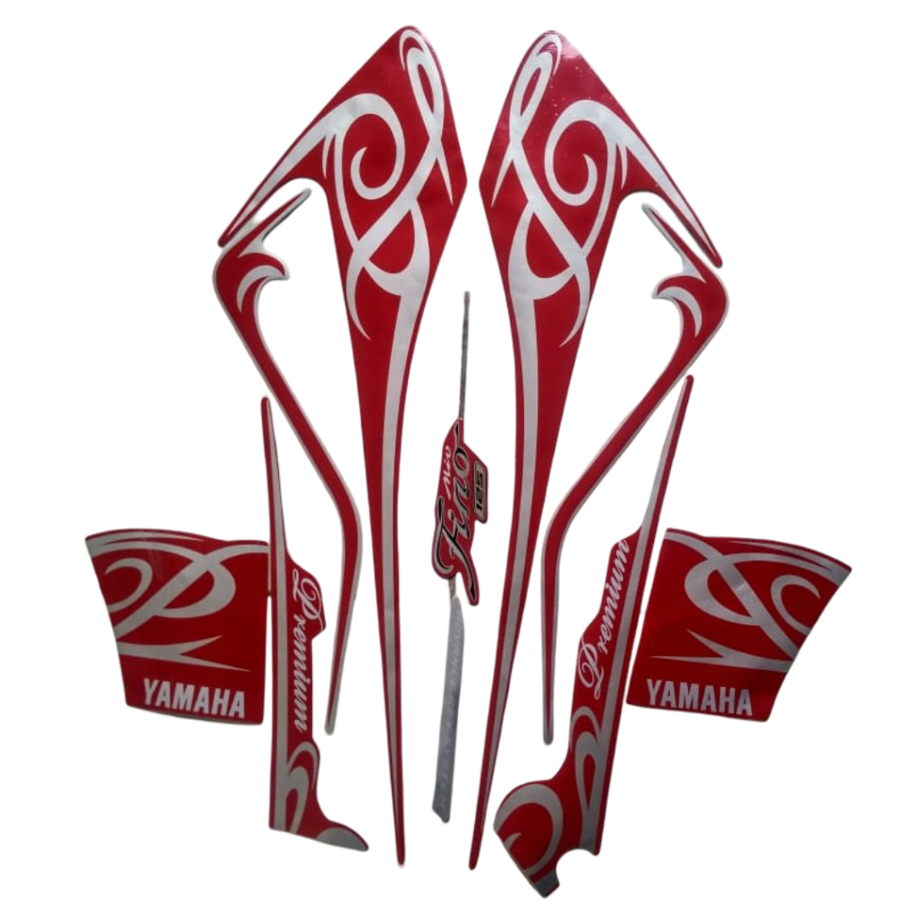 Stiker Striping Motor Yamaha Fino Premium 125 2017 Merah Full Body Standar Berkualitas Awet