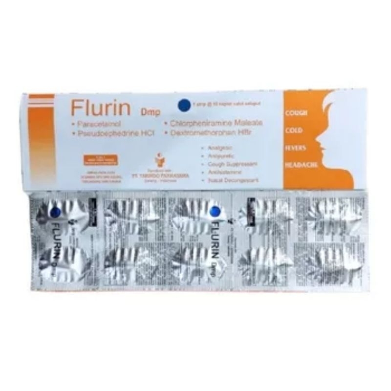 Flurin tablet / Meredakan Demam Sakit Kepala Batuk Pilek 1 Strip