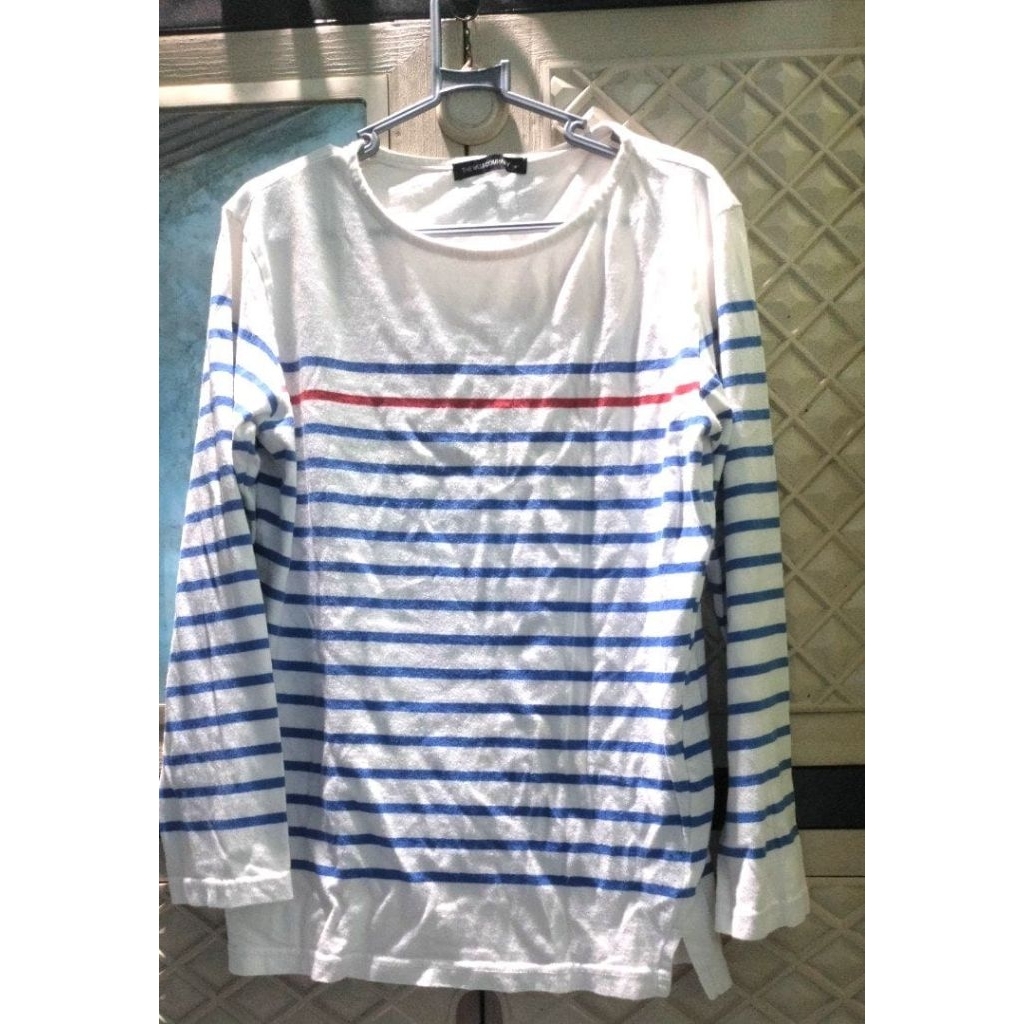 preloved_ kaos garis-garis lengan panjang/kaos garis-garis wanita/kaos lengan panjang kombinasi