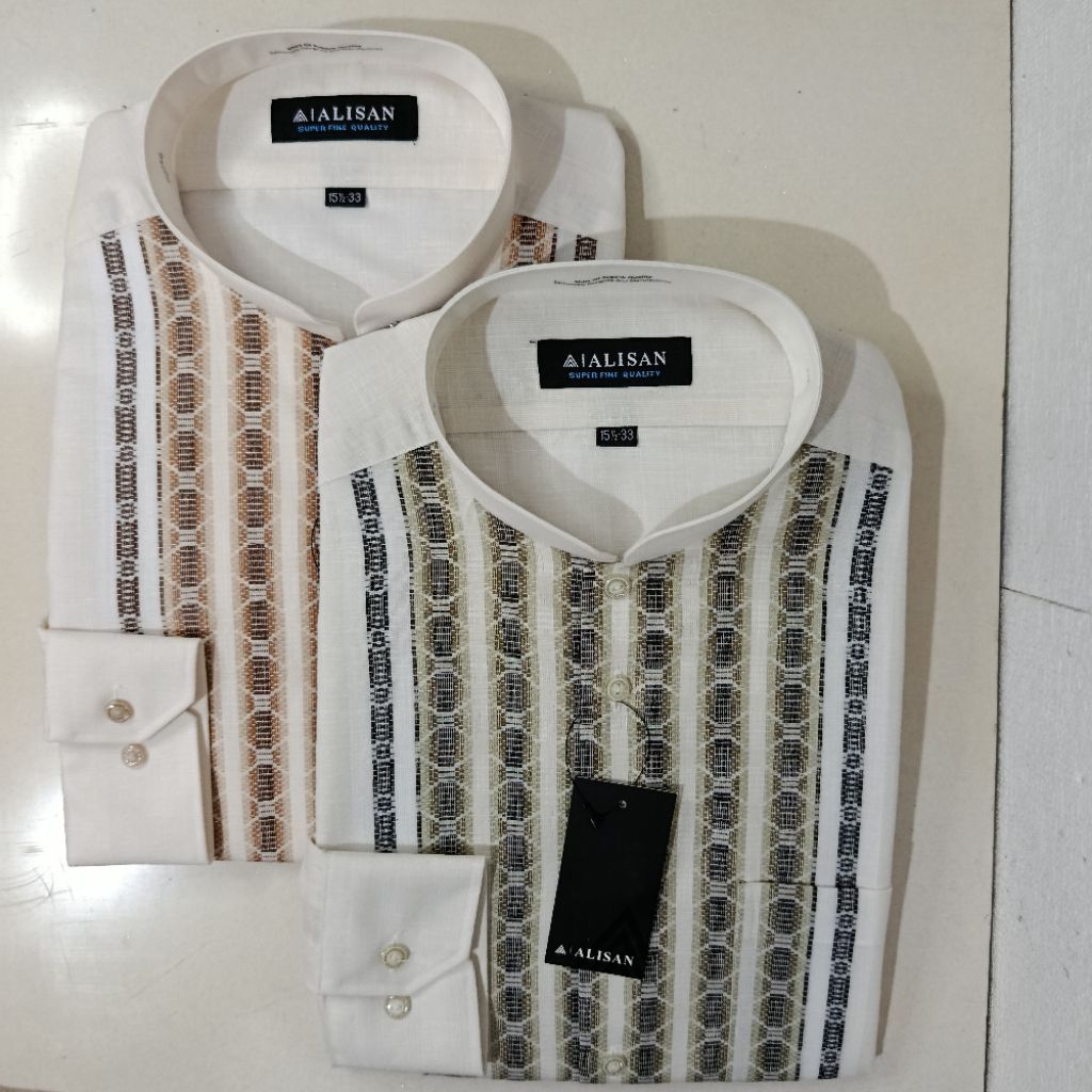 Alisan Koko Fashion Motif Segienam Lengan Panjang Reguler