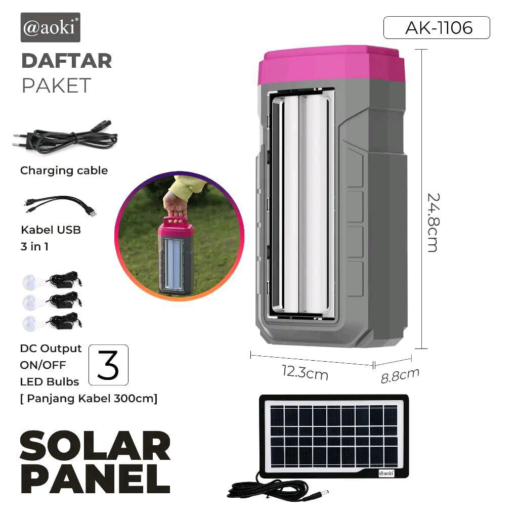 Solar Power System AOKI AK-1106 36 SMD 733Lm 8000 mAh