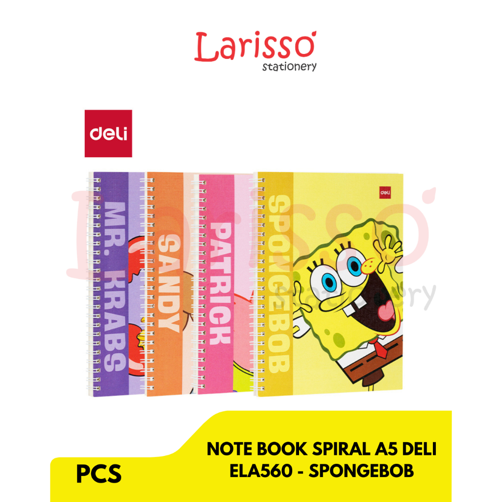 

DELI - (pcs) NOTE BOOK SPIRAL A5 DELI LA560 -SPONGEBOB - Pcs