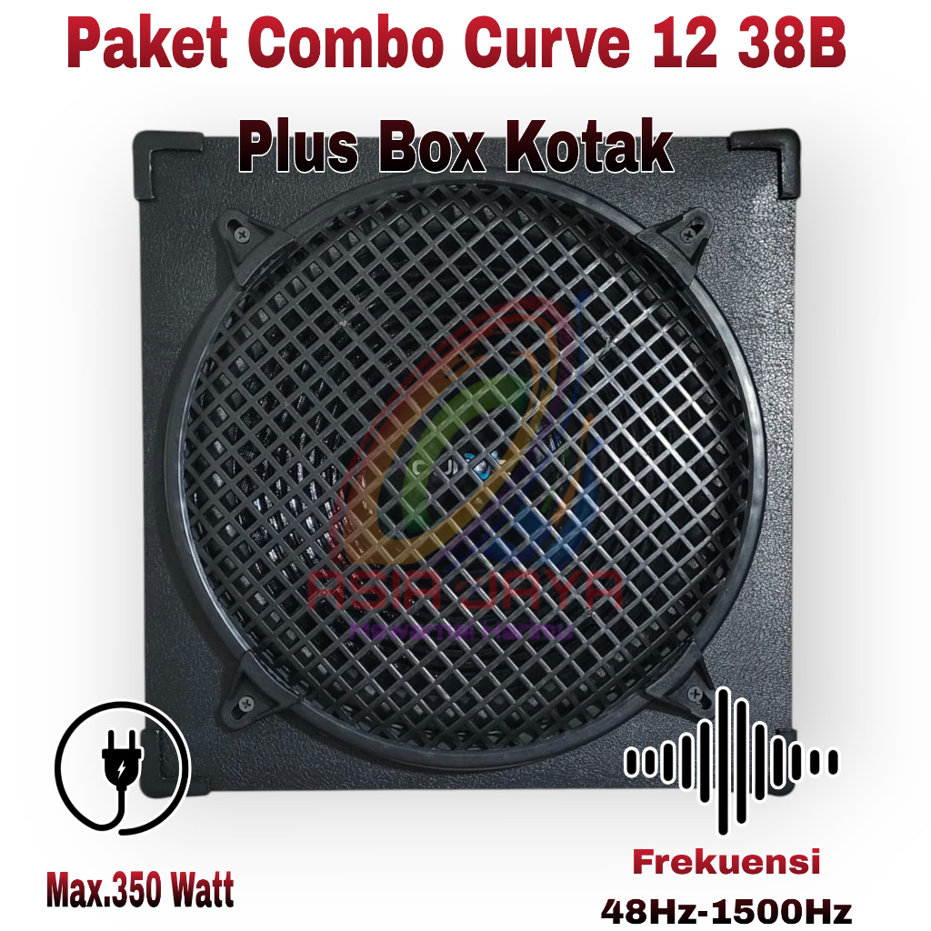 Paket Combo Speaker Curve 12 30H120SRW38B Woofer + Box 12 Inch Kotak Single PVC Dan Siku Box
