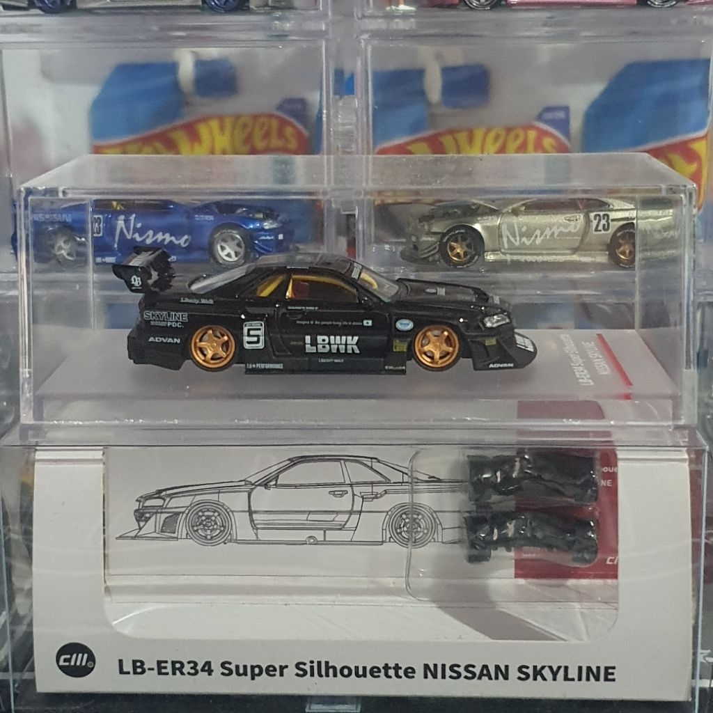 CM Model Nissan Skyline R34 Lbwk Black