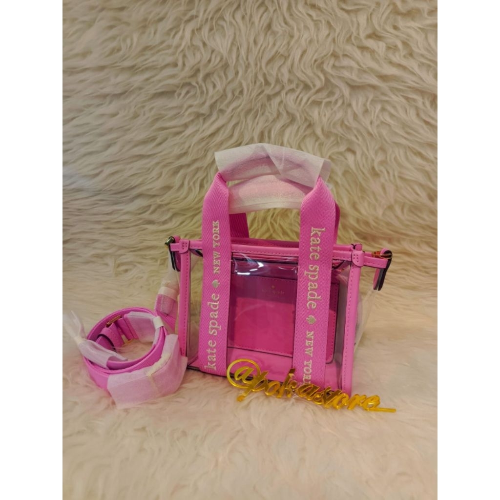 Tas KATE SPADE Kip Mini Tote See Through PVC Surf Pink AUTHENTIC USA