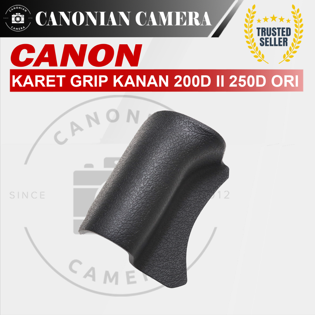 Original Karet Grip Kanan Canon 200D Mark II & Canon 250D Hitam