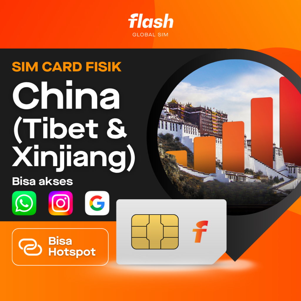 SIM Card China Xinjiang Tibet Big Quota Flash Global SIM (Simcard Cina Simcard Urumqi, Lhasa)