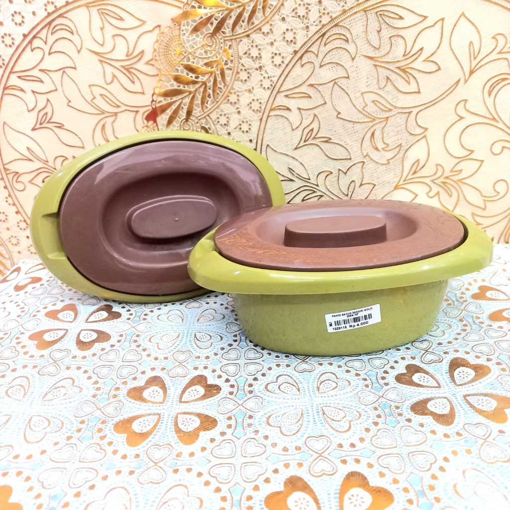 Panci Sayur Midori Gold 265A NP | Wadah / Basi / Tempat Penyimpanan Makanan Sayur Oval Mini Plastik