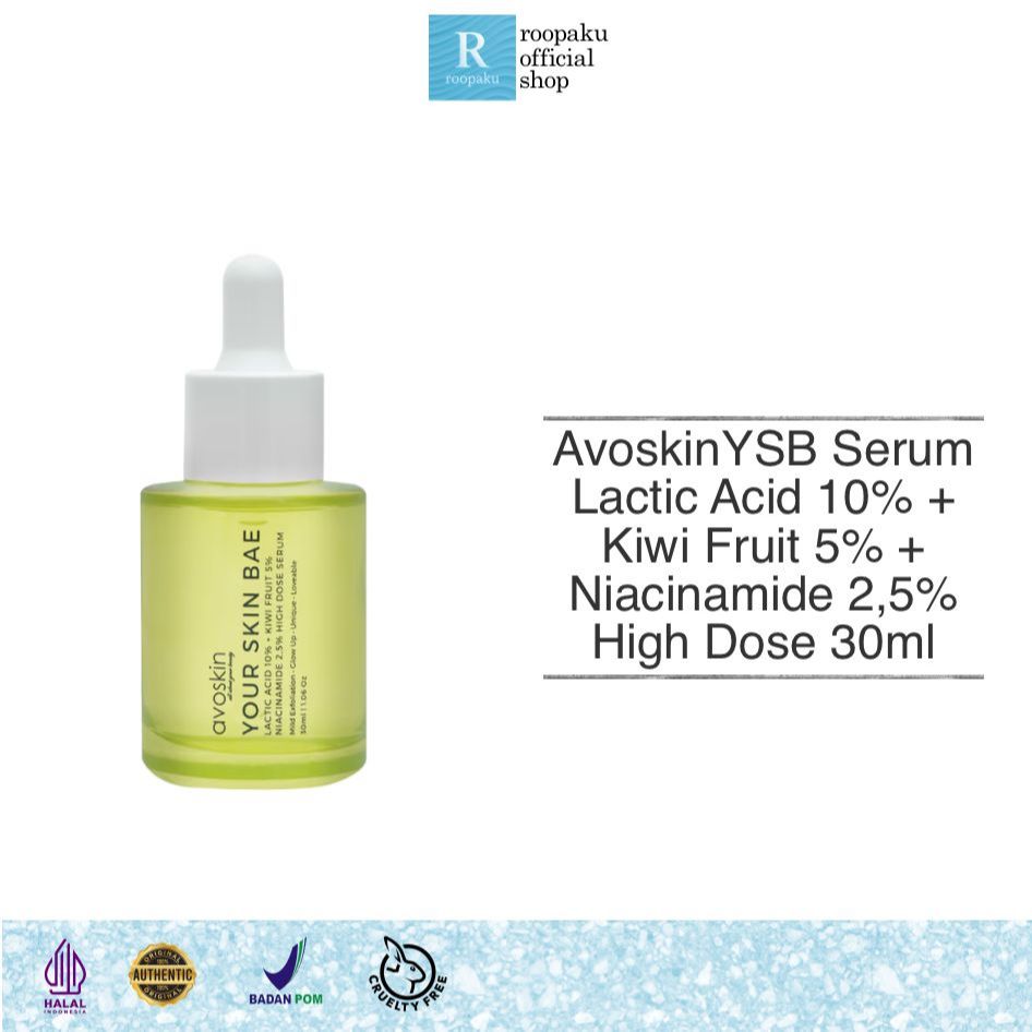 Avoskin YSB serum Lactic Acid 10% + Kiwi Fruit 5% + Niacinamide 2.5% High Dose Serum [Eksfoliasi / E