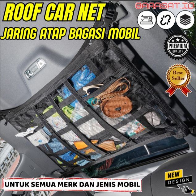 Kantong Jaring Bagasi Atap Dalam Mobil Car Net Portable Flexible Storage Tambahan Universal