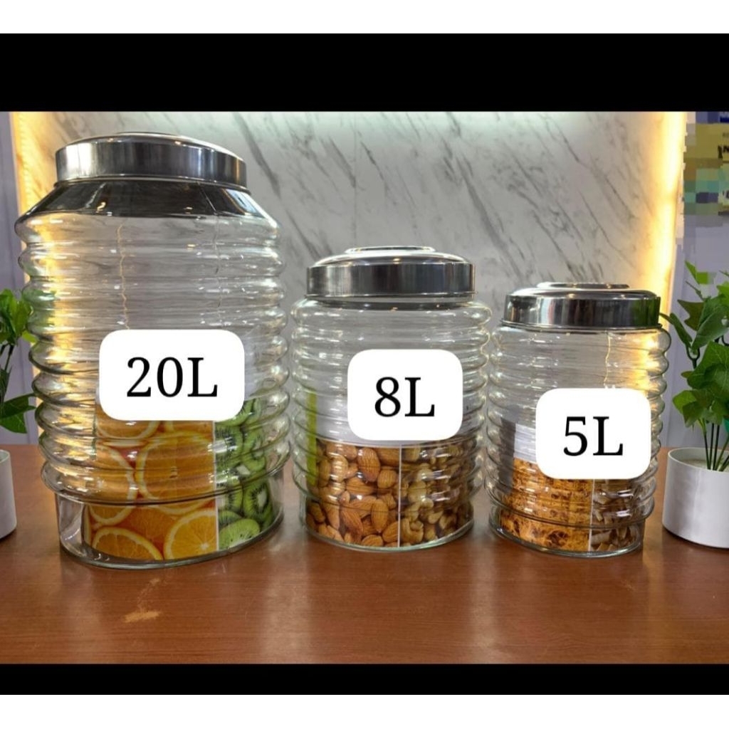 Toples kaca/ Toples bening / Toples ulir/ Toples Snack / Toples Kerupuk / Toples DLX Kamma