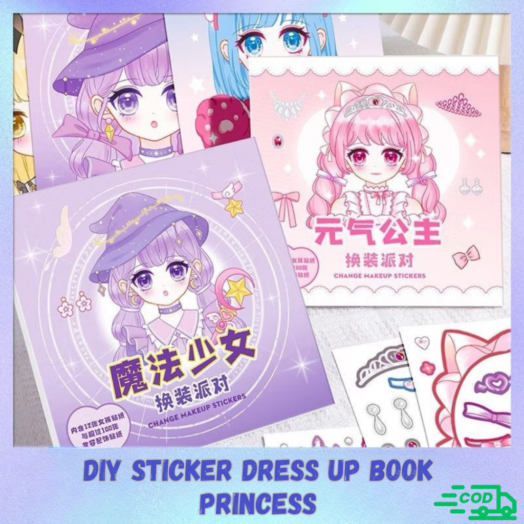 

Mainan DIY Sticker Make Up Wajah Quiet Book Sticker Edukasi Anak Sticker Dress Up Book Princess Lucu