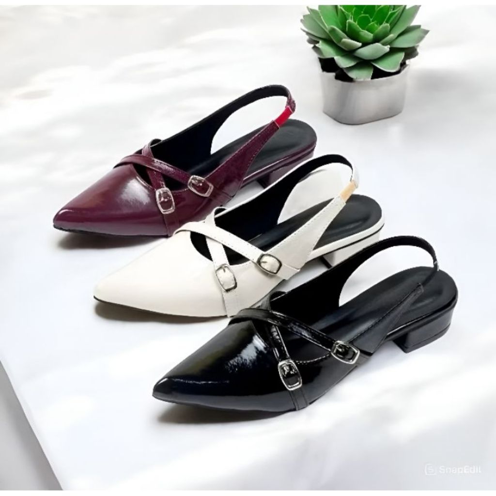 Sandal Heels Wanita  Hak 3cm Korean Style