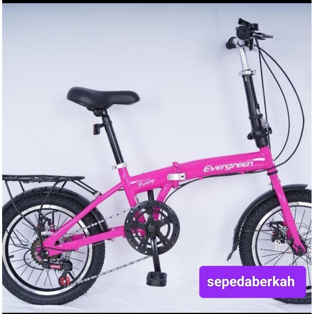 sepeda lipat 16 Evergreen 7 speed rem disc